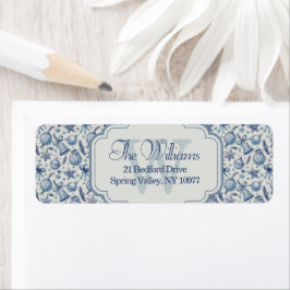 Custom Monogram Blue Toile Weihnachtsschmuck
