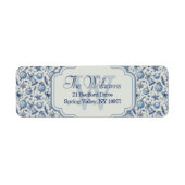 Custom Monogram Blue Toile Weihnachtsschmuck (Vorne)