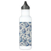 Custom Monogram Blue Toile Weihnachtsschmuck Edelstahlflasche (Links)