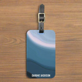 Custom Monogram Blue Watercolor Ocean Gepäckanhänger