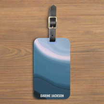 Custom Monogram Blue Watercolor Ocean