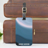 Custom Monogram Blue Watercolor Ocean Gepäckanhänger