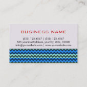 Custom Monogram Blue Zickzack Zigzag Muster Visitenkarte (Rückseite)