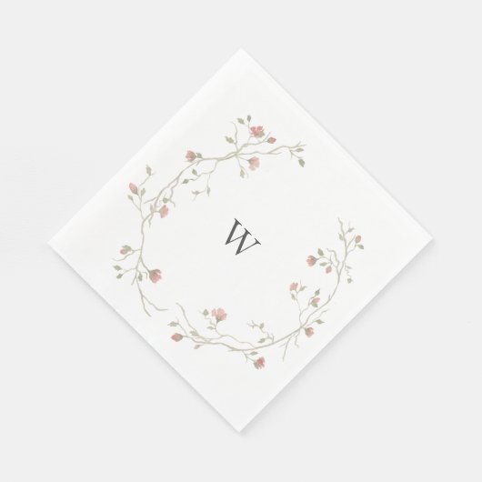 Custom Monogram Bohemisch Wedkin Napkin Serviette (Ecke)