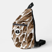 Custom Monogram Boho Feather Sling Bag - Braun (Rechte Ecke)