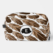 Custom Monogram Boho Feather Toilettenbeutel - Bra Waschbeutel (Vorderseite)