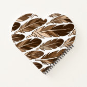 Custom Monogram Boho Heart Notebook - Braun Notizblock (Rückseite)