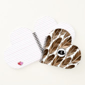Custom Monogram Boho Heart Notebook - Braun Notizblock (Innenseite)