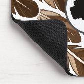 Custom Monogram Boho Mousepad - Brown Feathers (Ecke)