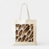 Custom Monogram Boho Tote Bag - Brown Feathers Tragetasche (Rückseite)