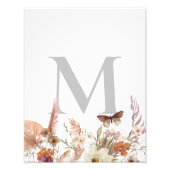 Custom Monogram Boho Wildblume Fotodruck (Vorne)