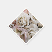 Custom Monogram Bride Groom Name Wedding Rose Nick Serviette (Ecke)