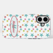 Custom Monogram Bright Pastel fröhliches Muster Case-Mate iPhone Hülle (Rückseite (Horizontal))