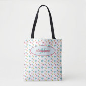 Custom Monogram Bright Pastel fröhliches Muster Tasche (Vorderseite)
