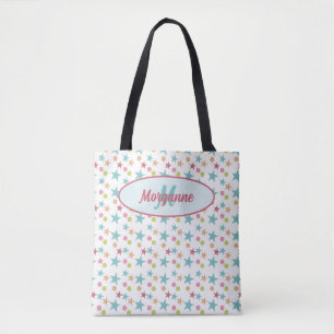 Custom Monogram Bright Pastel fröhliches Muster Tasche