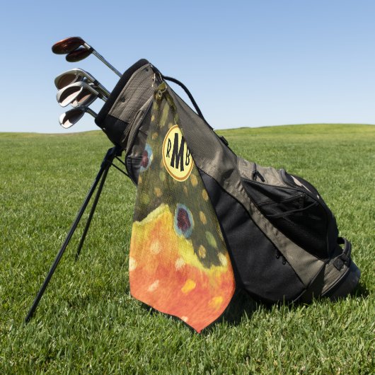 Custom Monogram Brook Foreut Fisherman Golfhandtuch (Gras)