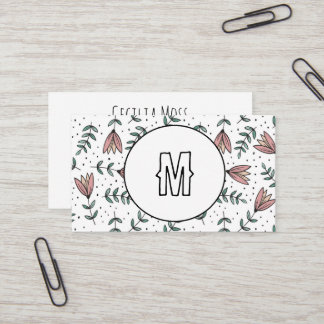 CUSTOM Monogram Business Card Wildblumen Visitenkarte