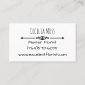 CUSTOM Monogram Business Card Wildblumen Visitenkarte (Rückseite)