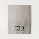 Custom Monogram Business Table Runner Banner Linen Wandteppich (Vorderseite)