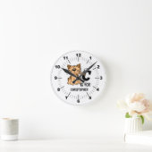 Custom monogram C is for Cats cute kitty kitten Runde Wanduhr (Zuhause)