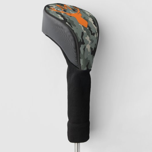 Custom Monogram Camouflage Deer Golf Headcover (angewinkelt)