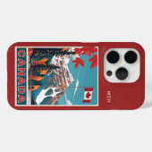 Custom Monogram Canada Travel Poster Case-Mate iPhone Hülle (Rückseite (Horizontal))