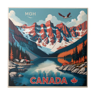 Custom Monogram Canada Travel Poster Fliese