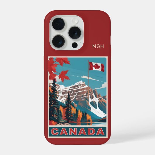 Custom Monogram Canada Travel Poster iPhone Hülle (Rückseite)