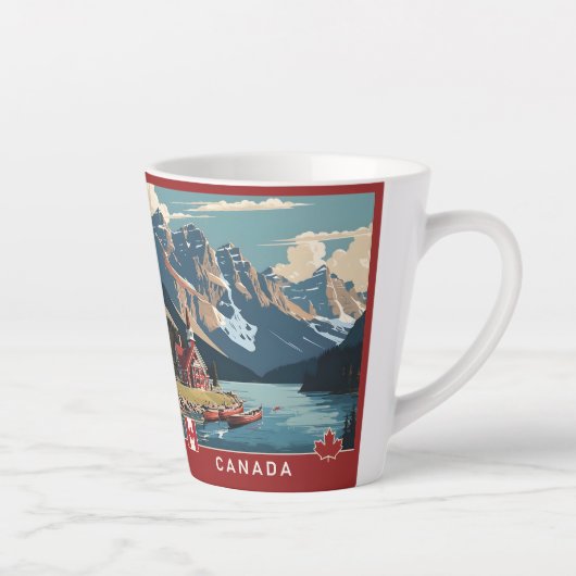 Custom Monogram Canada Travel Poster Milchtasse (Rechts)