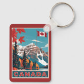 Custom Monogram Canada Travel Poster Schlüsselanhänger (Rückseite)