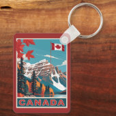 Custom Monogram Canada Travel Poster Schlüsselanhänger (Rückseite)