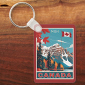Custom Monogram Canada Travel Poster Schlüsselanhänger (Vorderseite)