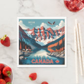 Custom Monogram Canada Travel Poster Serviette (Beispiel)