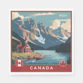 Custom Monogram Canada Travel Poster Serviette (Vorderseite)