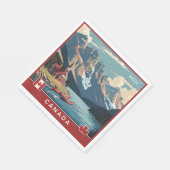 Custom Monogram Canada Travel Poster Serviette (Ecke)