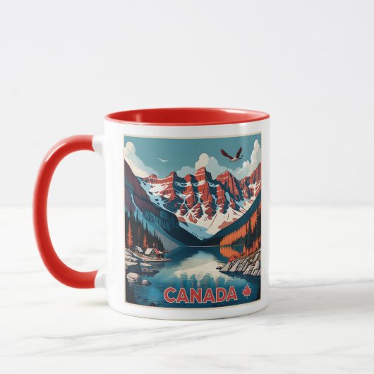 Custom Monogram Canada Travel Poster Tasse (Links)