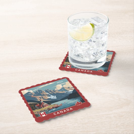 Custom Monogram Canada Travel Poster Untersetzer (Vor Ort)