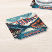 Custom Monogram Canada Travel Poster Untersetzer (angewinkelt)