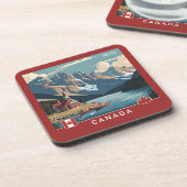 Custom Monogram Canada Travel Poster Untersetzer S (Linke Seite)
