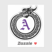 Custom Monogram Celtic Style Ouroboros Aufkleber (Blatt)