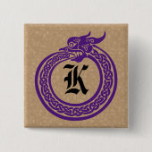 Custom Monogram Celtic Style Ouroboros Button (Vorderseite)