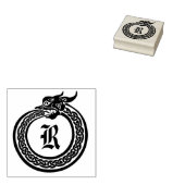 Custom Monogram Celtic Style Ouroboros Gummistempel (Stempel)