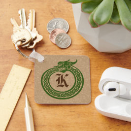 Custom Monogram Celtic Style Ouroboros Keychain Schlüsselanhänger