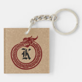 Custom Monogram Celtic Style Ouroboros Schlüsselanhänger (Rückseite)