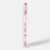 Custom Monogram Charming Girly Cherry Strawberry Case-Mate iPhone Hülle (Rückseite / Rechts)