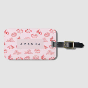 Custom Monogram Charming Girly Cherry Strawberry Gepäckanhänger