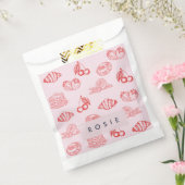 Custom Monogram Charming Girly Cherry Strawberry Geschenktütchen (Versiegelt)