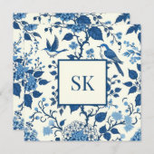 Custom Monogram Chinoiserie Blue und White (Vorne/Hinten)
