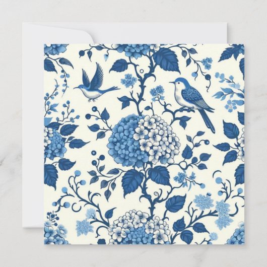 Custom Monogram Chinoiserie Blue und White (Rückseite)