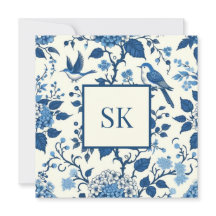 Custom Monogram Chinoiserie Blue und White